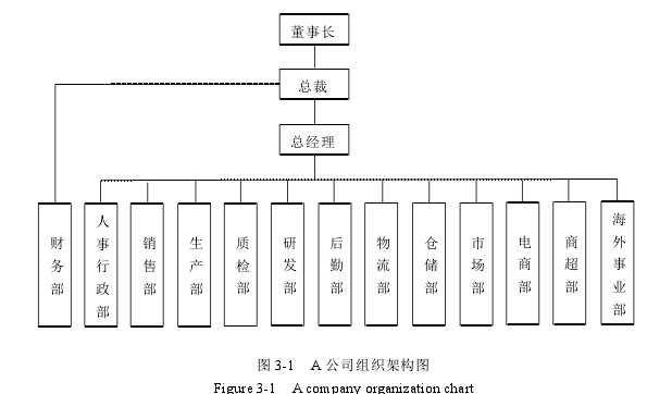 图 3-1 A 公司组织架构图