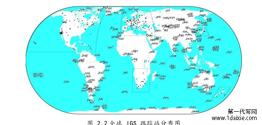 图 2.2 全球 IGS 跟踪站分布图