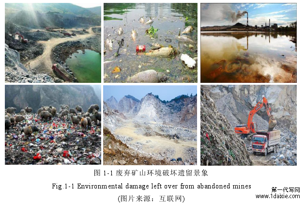 图 1-1 废弃矿山环境破坏遗留景象