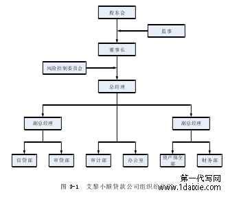 图 3-1 艾黎小额贷款公司组织结构图