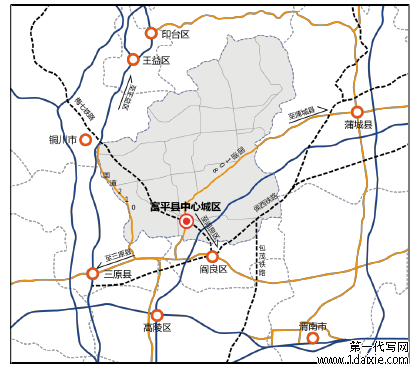 图  2.1  富平县地理位置图