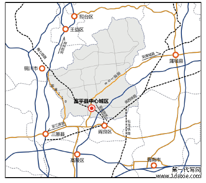 图 2.1 富平县地理位置图