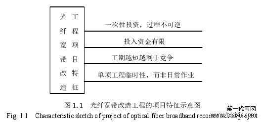 图 1.1 光纤宽带改造工程的项目特征示意图