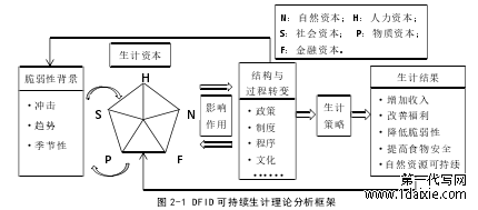 图 2-1 DFID 可持续生计理论分析框架