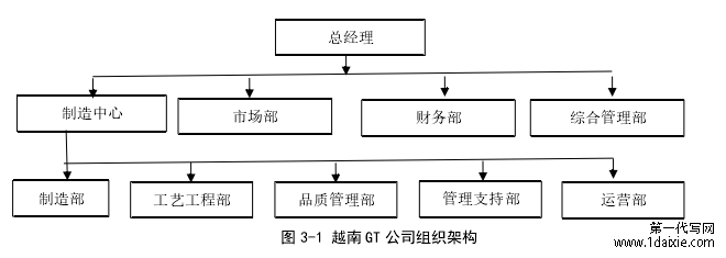 图 3-1 越南 GT 公司组织架构