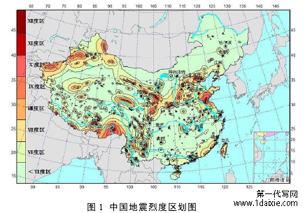 图 1 中国地震烈度区划图