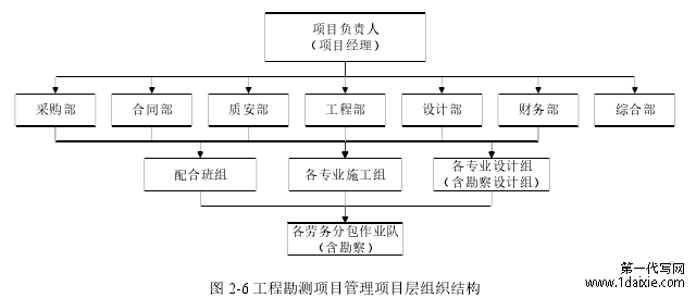 图 2-6 工程勘测项目管理项目层组织结构