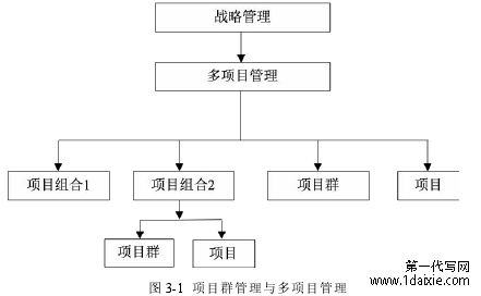 图 3-1 项目群管理与多项目管理