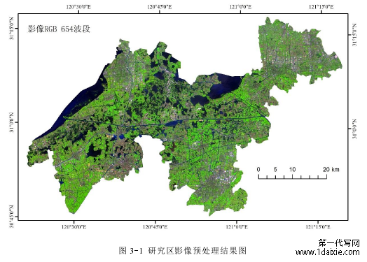 图 3-1 研究区影像预处理结果图