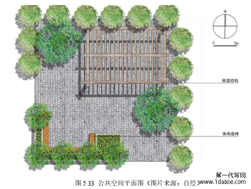 图 5.33 公共空间平面图(图片来源:自绘)