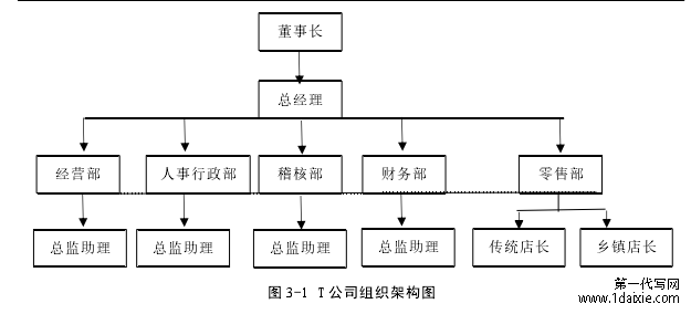 图 3-1 T 公司组织架构图 